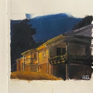 gouache on moleskin journal paper